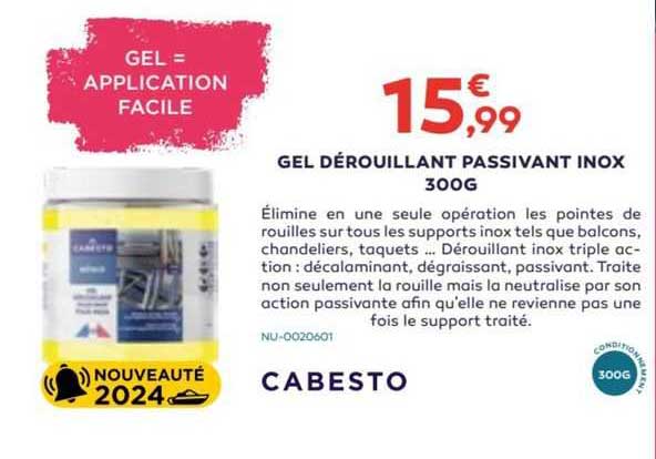 gel dérouillant passivant inox 300 g cabesto