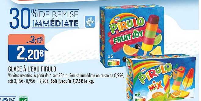 glace à l'eau pirulo