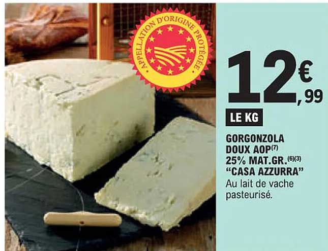 gorgonzola doux aop 25% mat. gr. "casa azzurra"