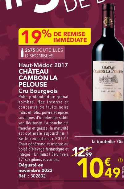haut-médoc 2017 château cambon la pelouse cru bourgeois