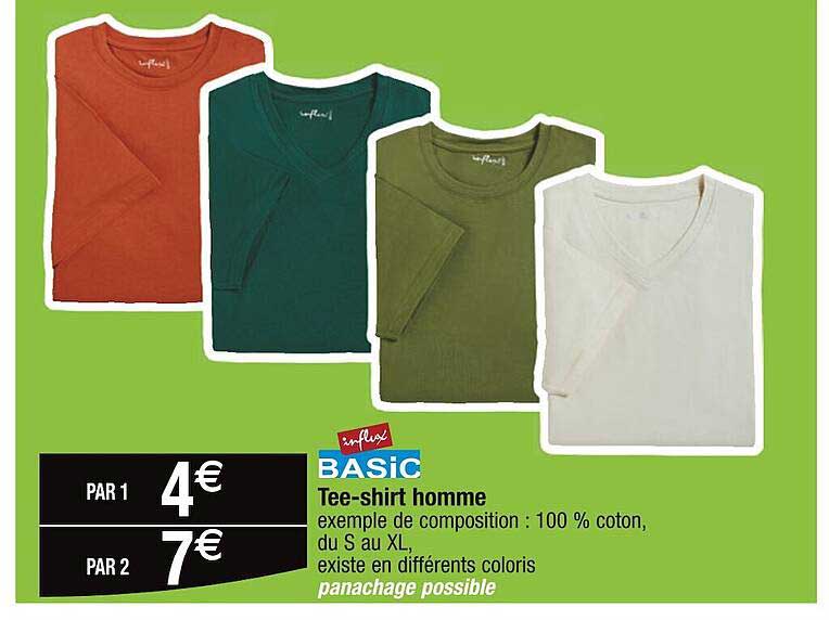 influx basic tee-shirt homme