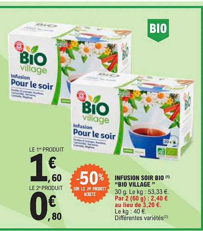 infusion soir bio "bio village"
