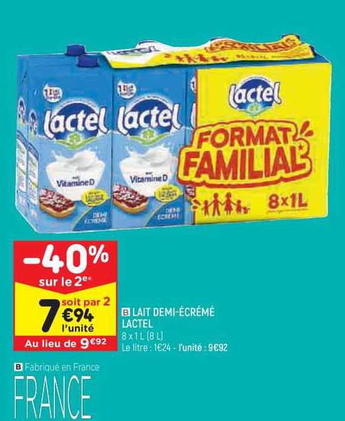 lait demi-écrémé lactel