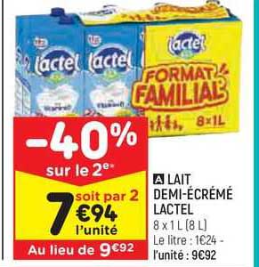 lait demi-écrémé lactel