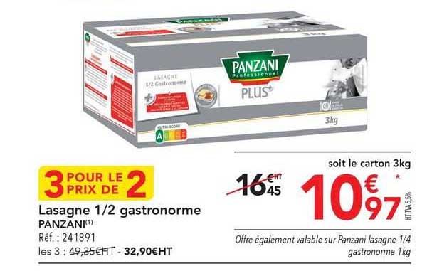 Lasagne ½ Gastronorme Panzani