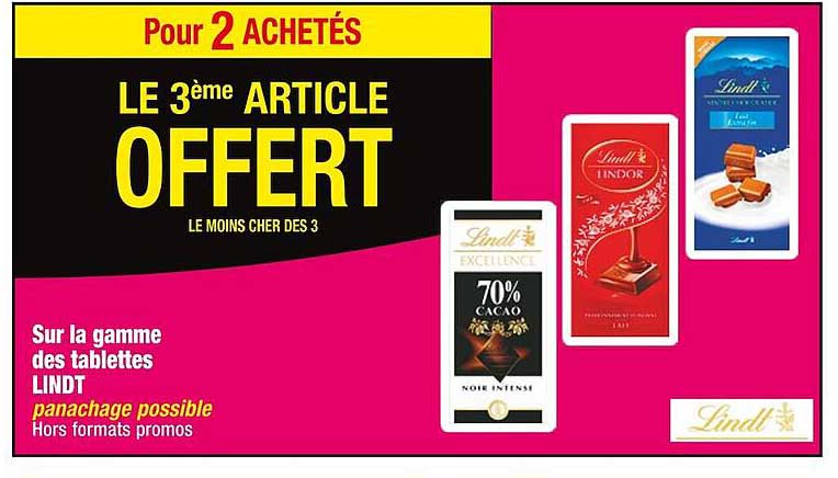 le 3ème offert sur la gamme des tablettes lindt