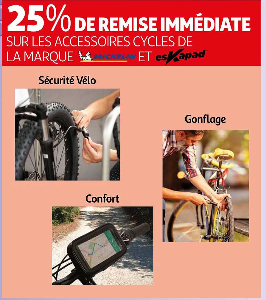 les accessoires cycles de la marque michelin et esKapad