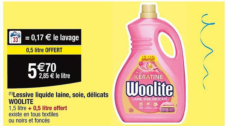Lessive Liquide Laine, Soie, Délicats Woolite