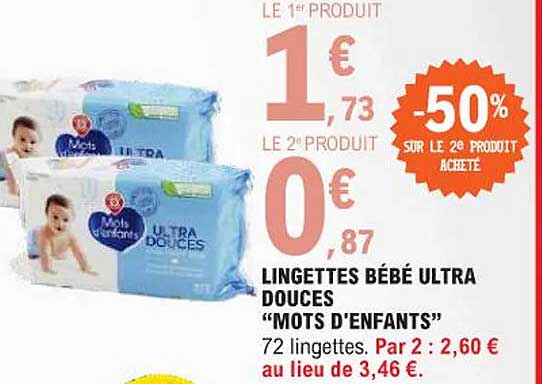 lingettes bébé ultra douces "mots d'enfants"