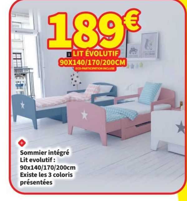 lit évolutif 90x140/170/200 cm