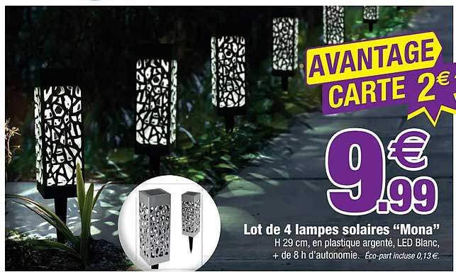 lot de 4 lampes solaires "mona"