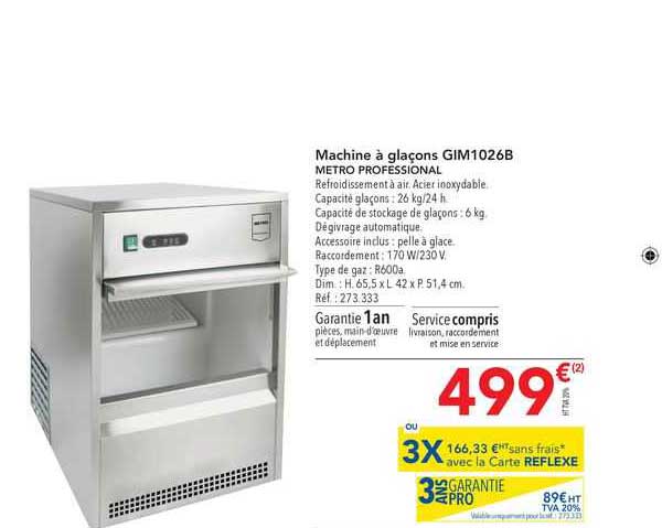 machine à glaçon gim1026b metro professional