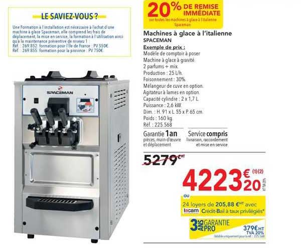 machines à glace à l'italienne spaceman