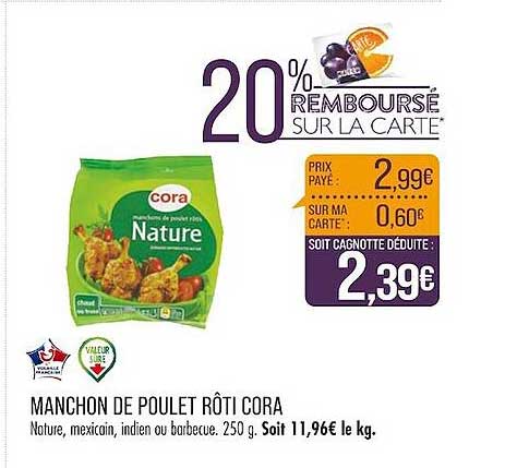 manchon de poulet rôti cora