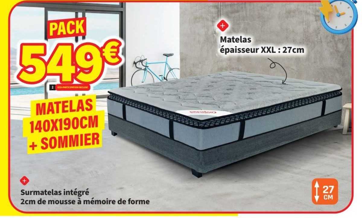 matelas 140x190 cm + sommier