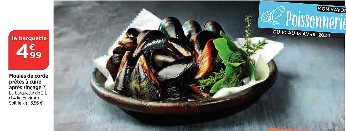 moules de corde prêtes à cuire après rinçage