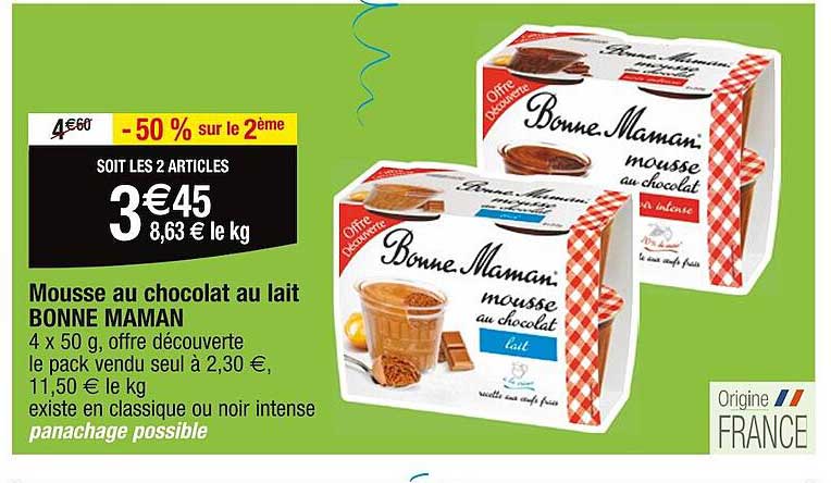 mousse au chocolat au lait bonne maman