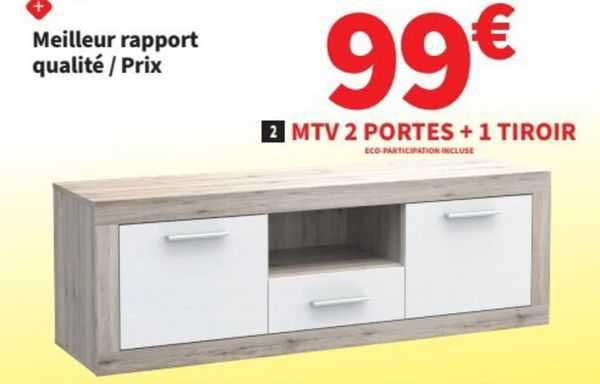 mtv 2 portes + 1 tiroir