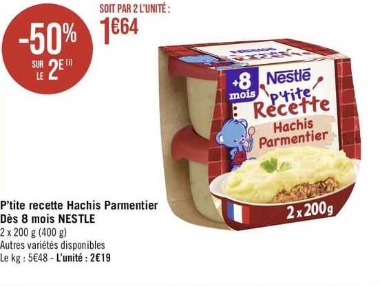p'tite recette hachis parmentier dès 8 mois nestlé