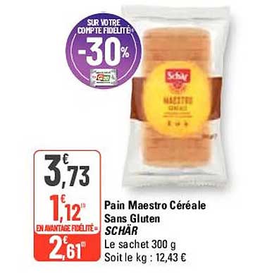 pain maestro céréale sans gluten schär