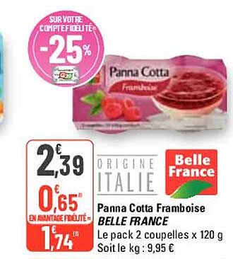 panna cotta framboise belle france