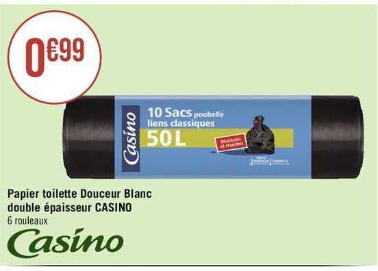 Papier Toilette Douceur Blanc Double épaisseur Casino