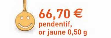 pendentif or jaune 0,50 g