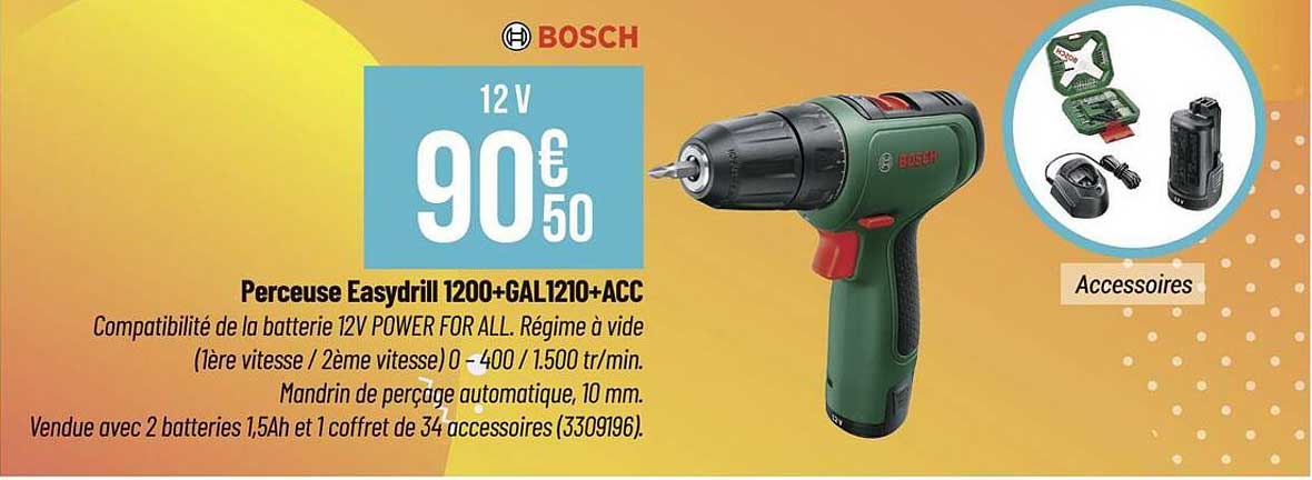 perceuse easydrill 1200 + gal1210 + acc bosch