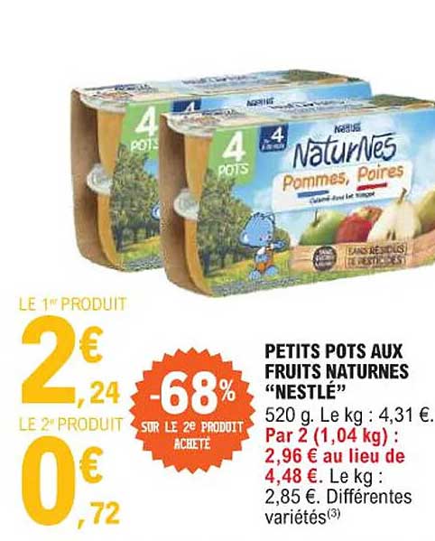 petis pots aux fruits naturnes "nestlé"