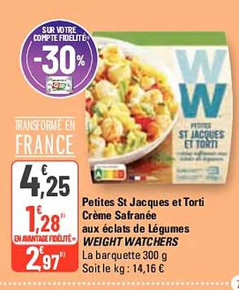 Petites St Jacques Et Torti Crème Safranée Aux éclats De Légumes Weight Watchers