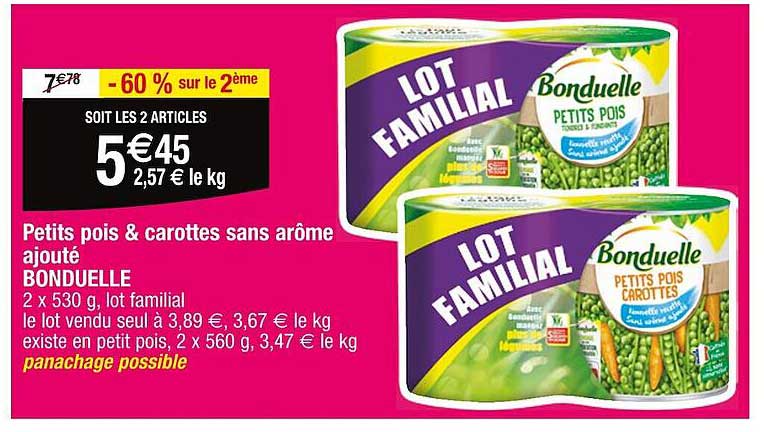 petits pois & carottes sans arôme ajouté bonduelle