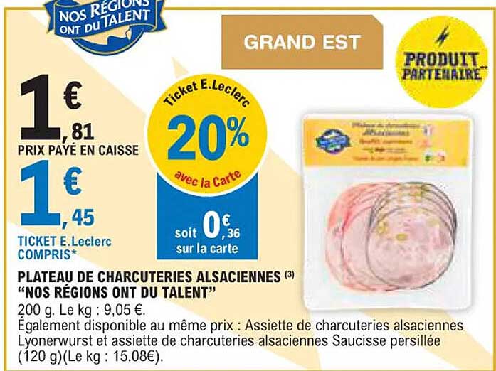 plateau de charcuteries alsaciennes "nos régions ont du talent"