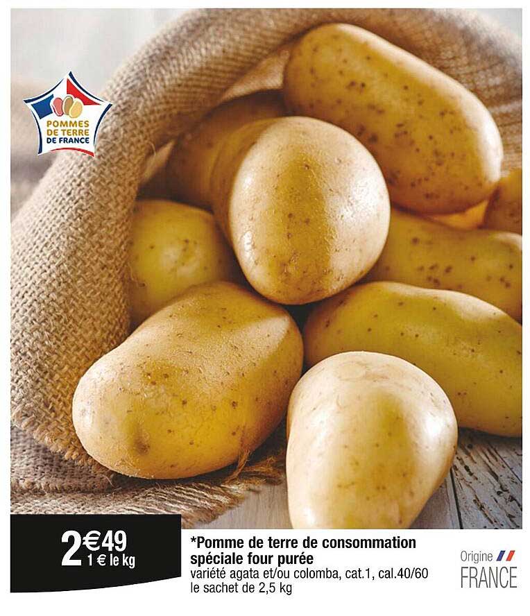 Pomme De Terre De Consommation Spéciale Four Purée