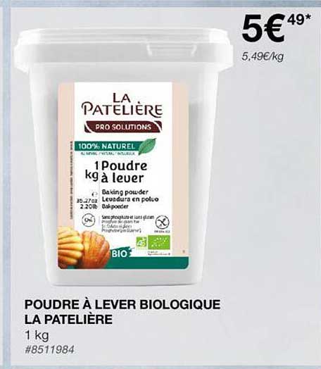 poudre à lever biologique la patelière