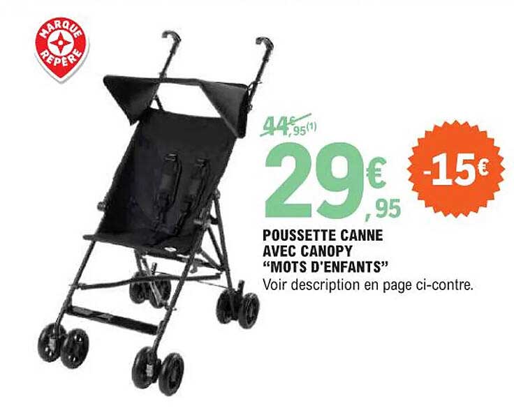 poussette canne avec canopy "mots d'enfants"