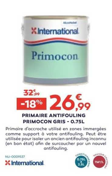 primaire antifouling primocon gris - 0.75 l international