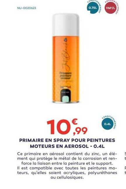 primaire en spray pour peintures moteurs en aérosol - 0.4 l