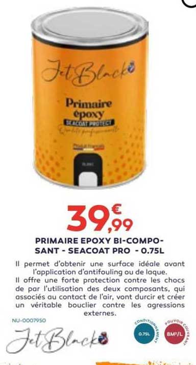 primaire epoxy bi-composant - seacoat pro - 0.75 l