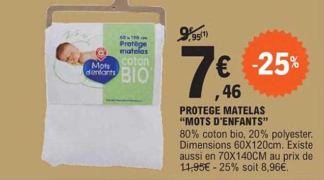 protege matelas "mots d'enfants"