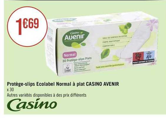 protège-slips ecolabel normal à plat casino avenir