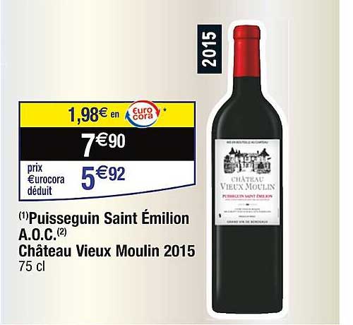 puisseguin saint émilion aoc château vieux moulin 2015