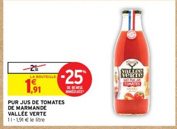 Pur Jus De Tomates De Marmande Vallée Verte