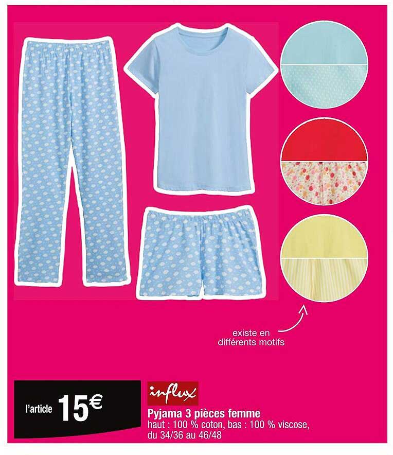 Pyjama 3 Pièces Femme Influx