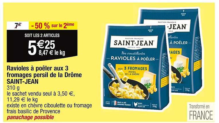 ravioles à poêler aux 3 fromages persil de la drôme saint-jean