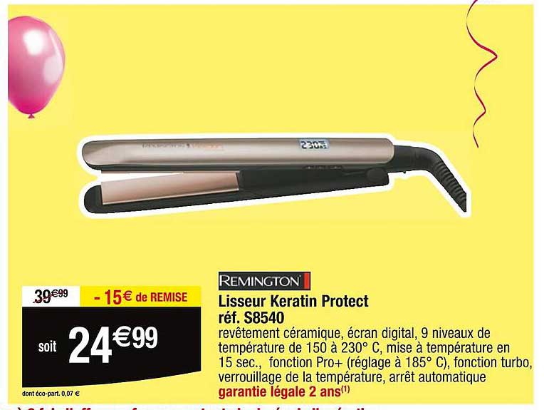 remington lisseur keratin protect