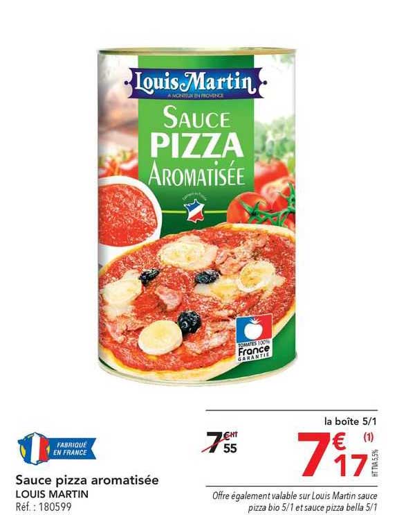 sauce pizza aromatisée louis martin