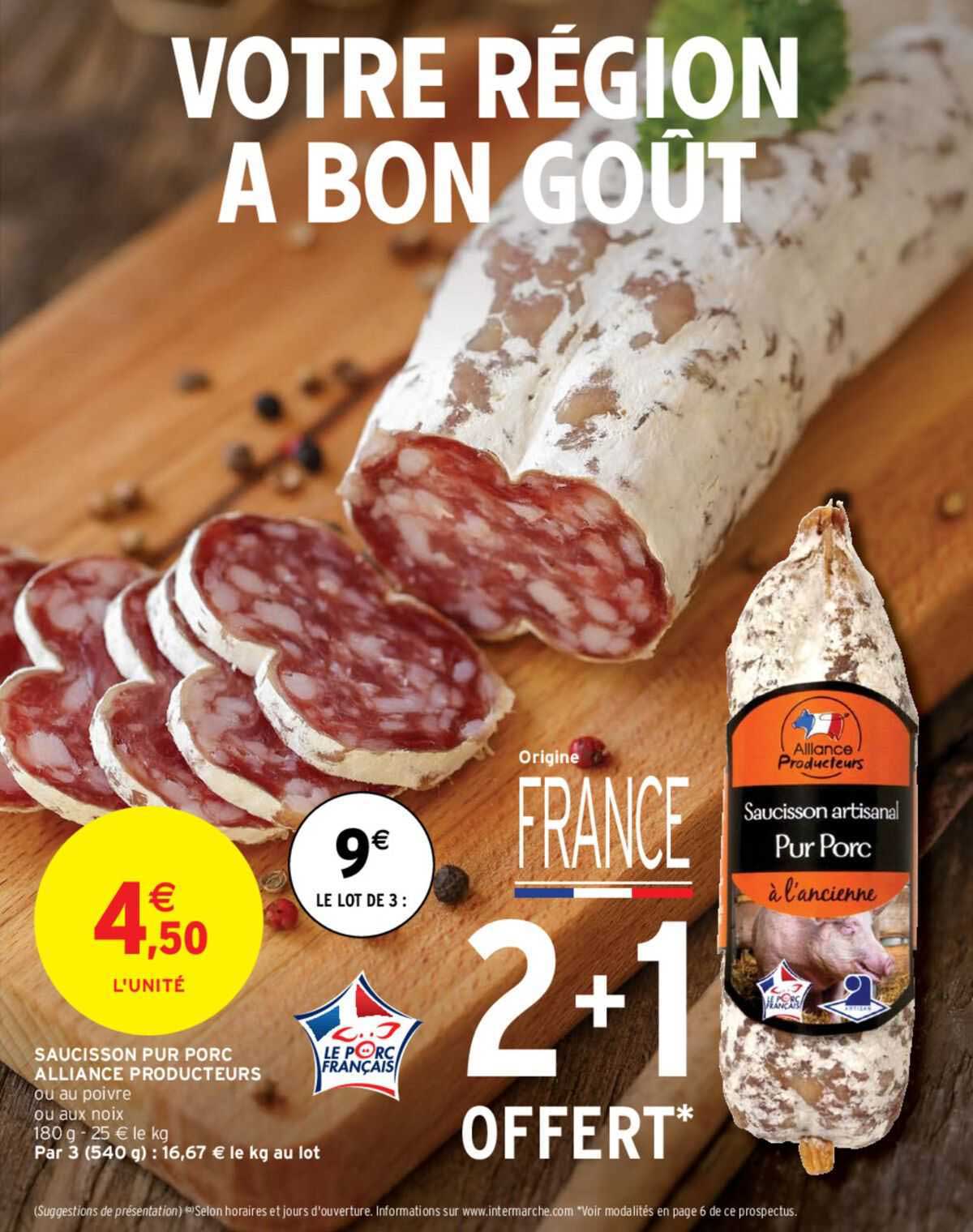 saucisson pur porc alliance producteurs