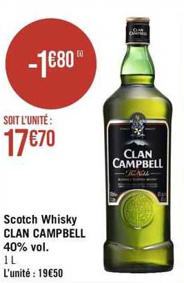 scotch whisky clan campbell 40% vol