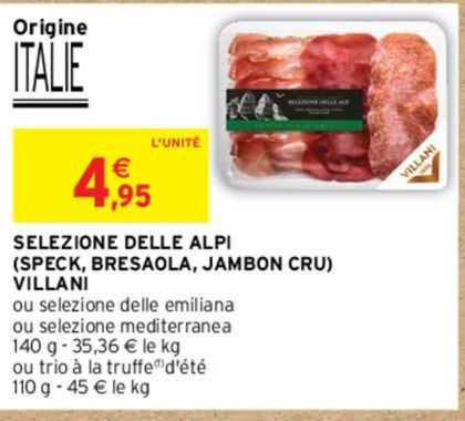 selezione delle alpi (speck, bresaola, jambon cru) villani