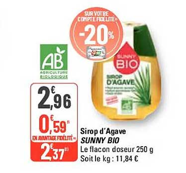 sirop d'agave sunny bio